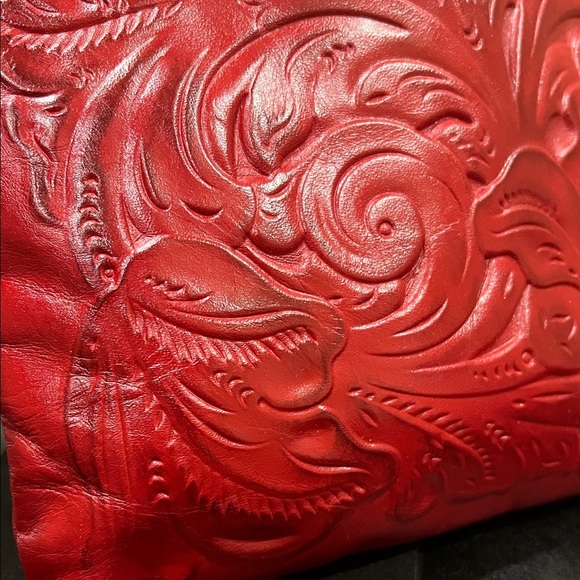 Patricia Nash | Leather Wristlet w/ Tooled Design in “Lava” - Picture 4 of 10
